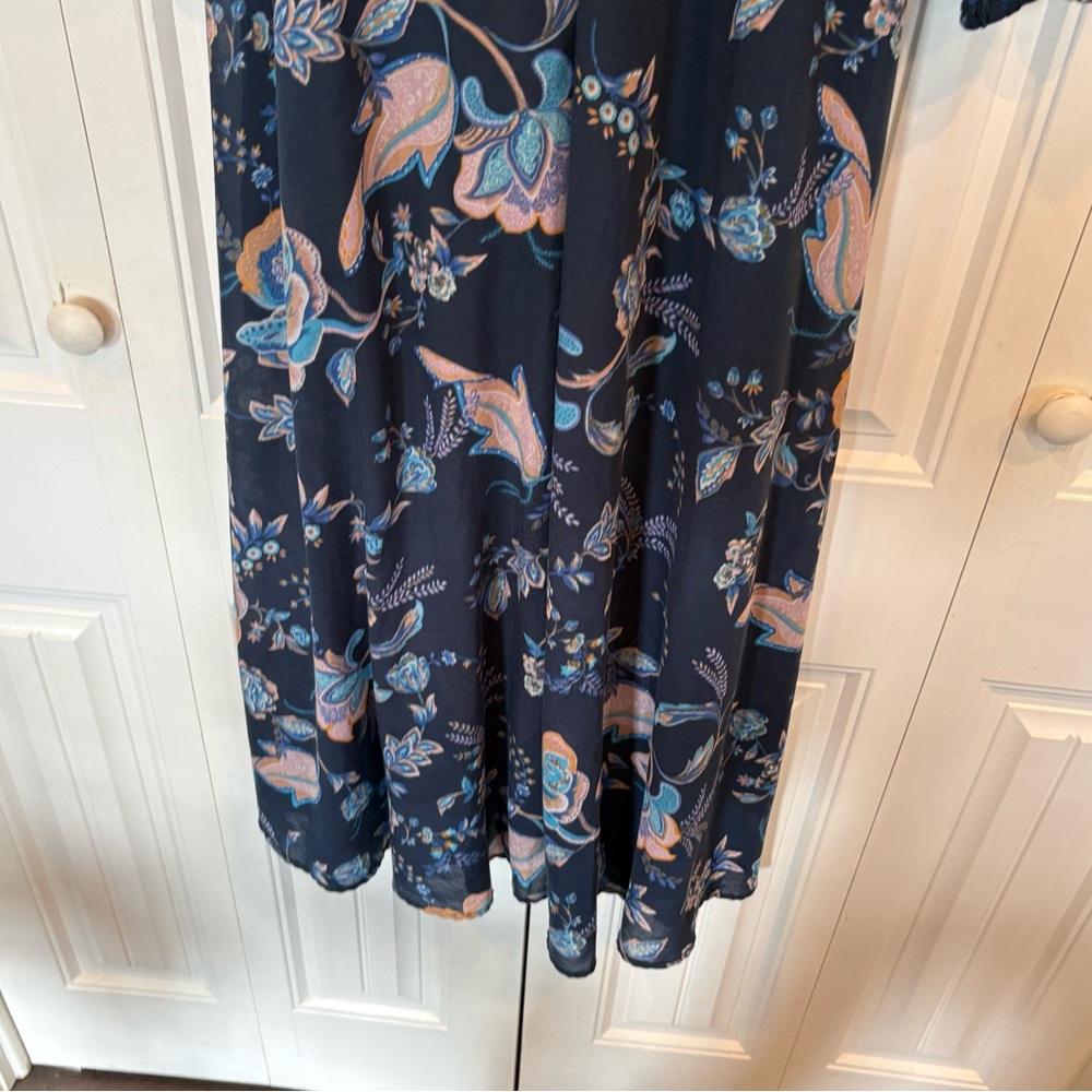 H&M Blue Floral Midi Dress Size 6‎ - Picture 4 of 12